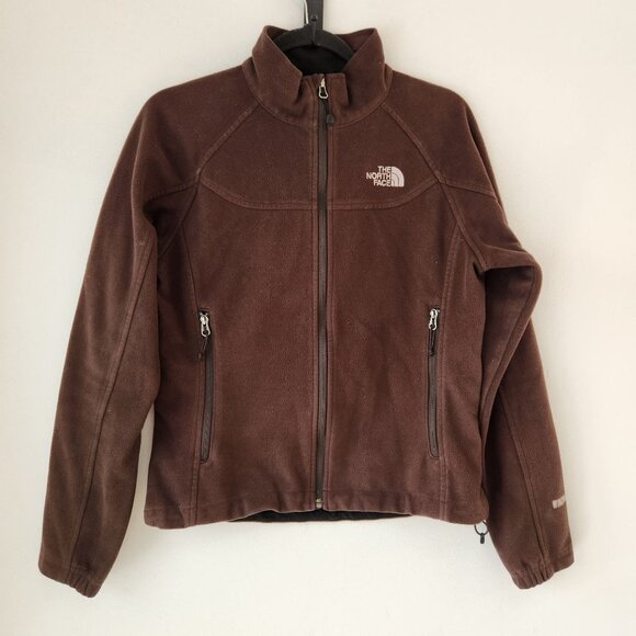 The North Face TNF Windwall Full Zip Fleece Jacket Chocolate Brown Hiking S - Picture 1 of 8